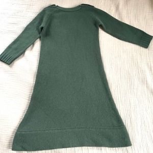 Zara Knit Olive Green Wool Blend Sweater Dress